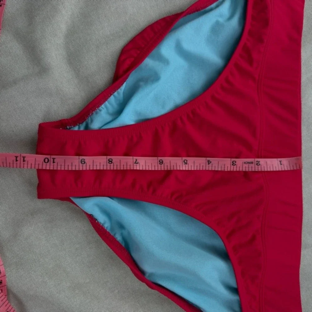 Athleta Hipster Full Swim Bottoms Size Large Red/Pink‎ Medium-Rise Full Coverage